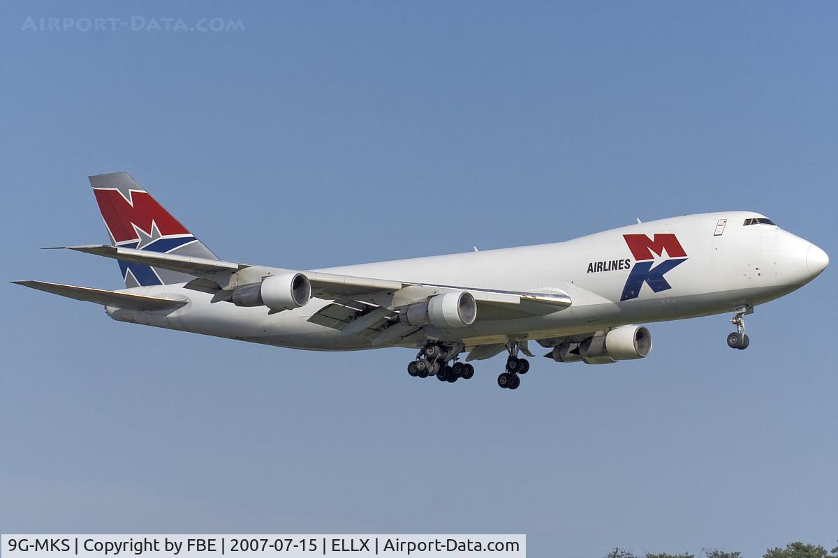 9G-MKS, 1981 Boeing 747-200F C/N 22486, Mike Kruger Airlines B747-2B5F, short final at Findel / ELLX