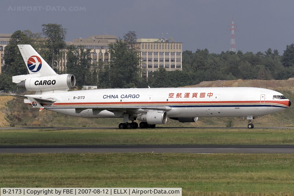 B-2173, 1992 McDonnell Douglas MD-11F C/N 48497, China Cargo MD-11F taxies to the cargo center at Findel