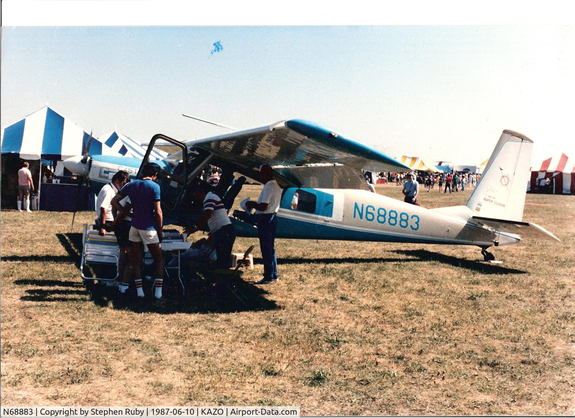 N68883, 1974 Helio H-295-1400 Super Courier C/N 1477, Taken at AZO in 1987