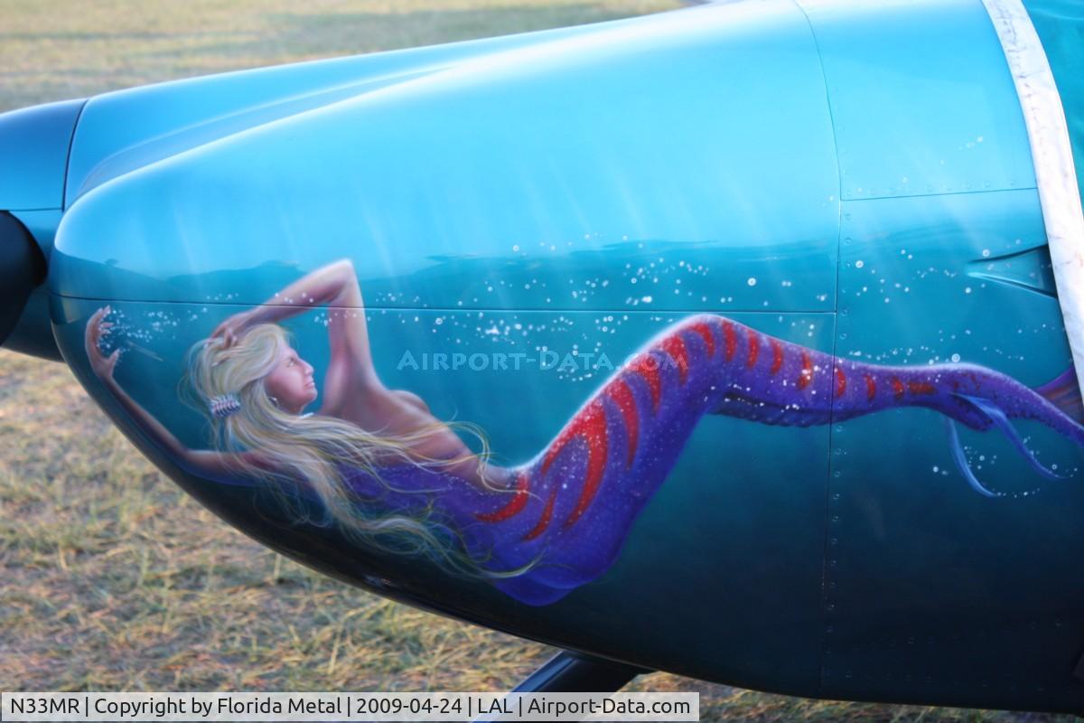 N33MR, 2007 Vans RV-7A C/N 72735, RV-7A - The blonde mermaid represents Pan Am's service to Europe, back when Pan Am was Queen of the skies