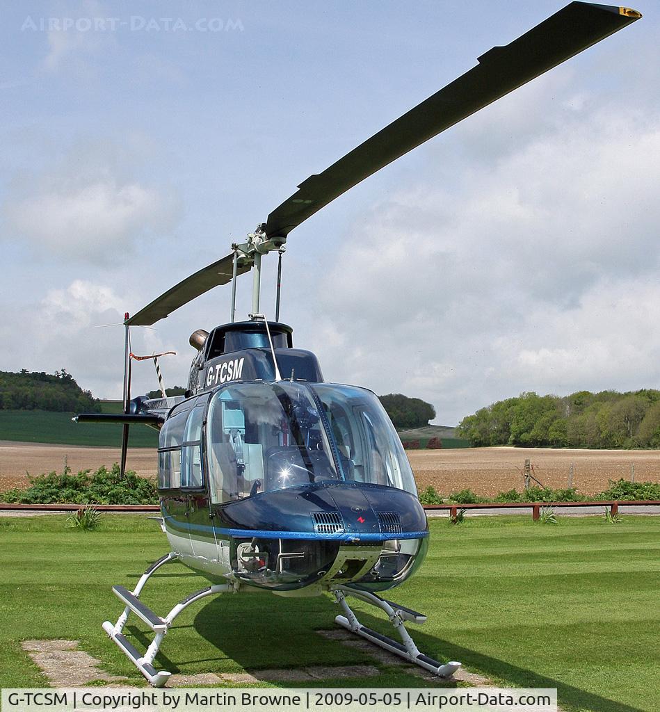 G-TCSM, 1985 Bell 206B JetRanger III C/N 3881, Jetranger III. Taken at Eastwell Manor. Kent.