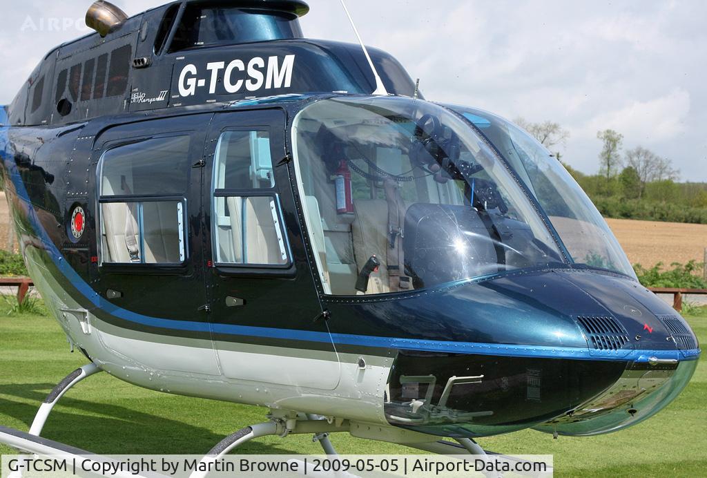 G-TCSM, 1985 Bell 206B JetRanger III C/N 3881, Jetranger III. taken at Eastwell Manor. Kent.