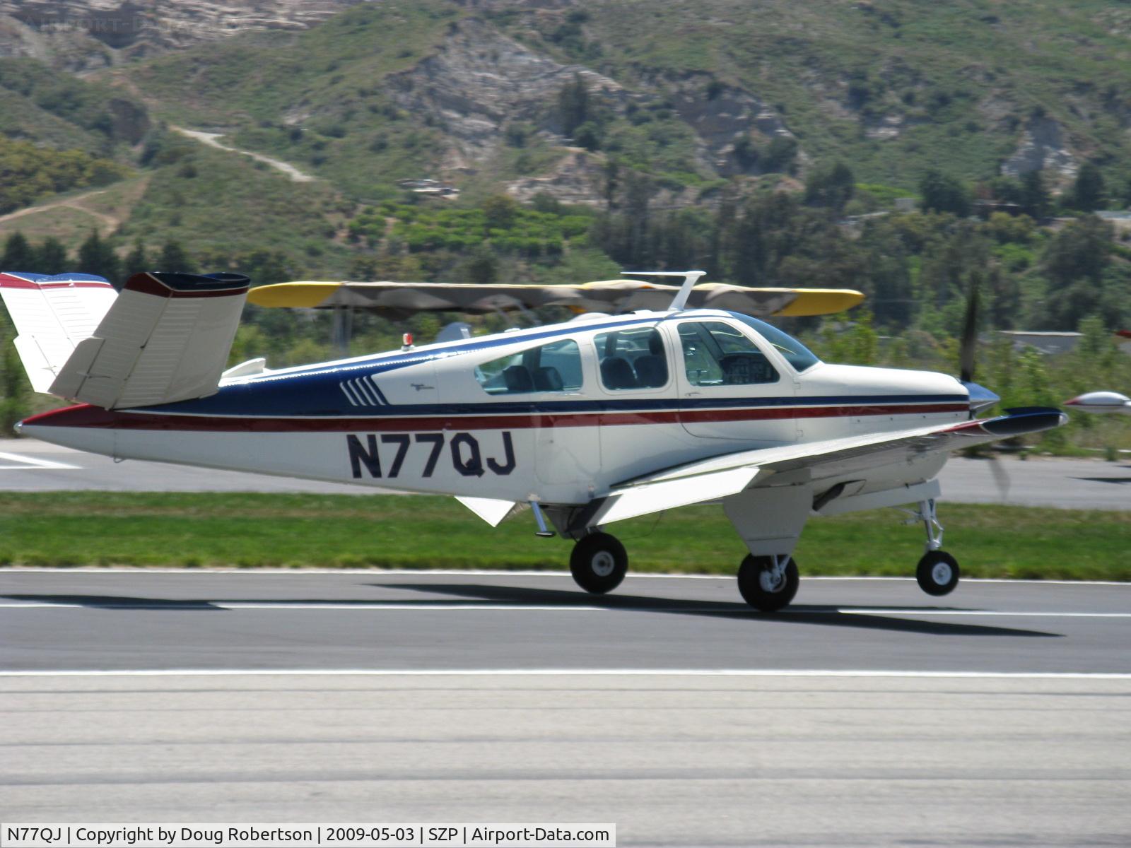 N77QJ, 1967 Beech V35A Bonanza C/N D-8610, 1967 Beech V35A BONANZA, Continental IO-520-B 285 Hp, flap landing Rwy 22