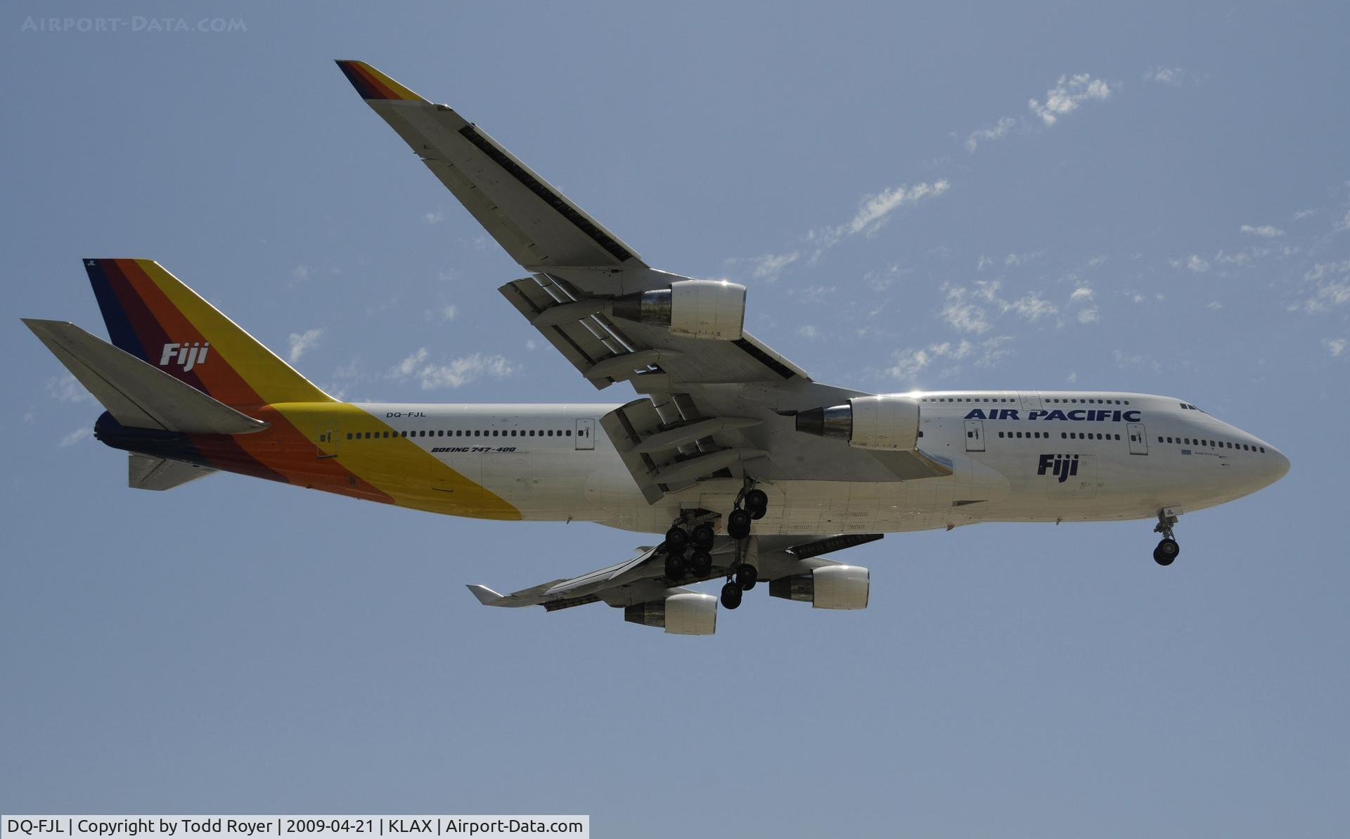 DQ-FJL, 1988 Boeing 747-412 C/N 24062, Landing 24R at LAX