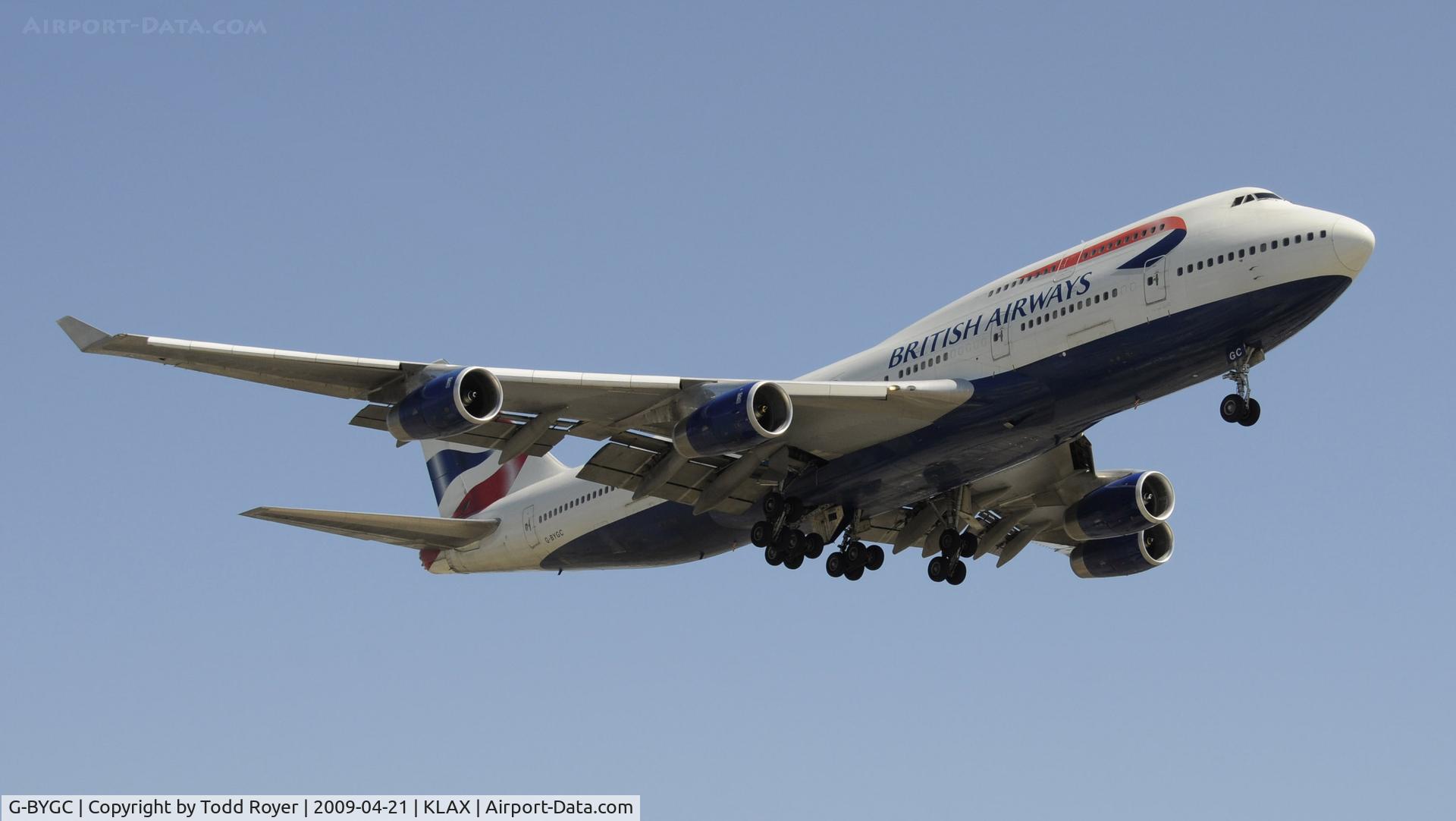 G-BYGC, 1999 Boeing 747-436 C/N 25823, Landing 24R at LAX
