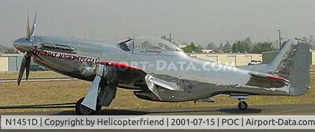 N1451D, 1944 North American P-51D Mustang C/N 44-74446A, Being towed to the hanger at Brackett