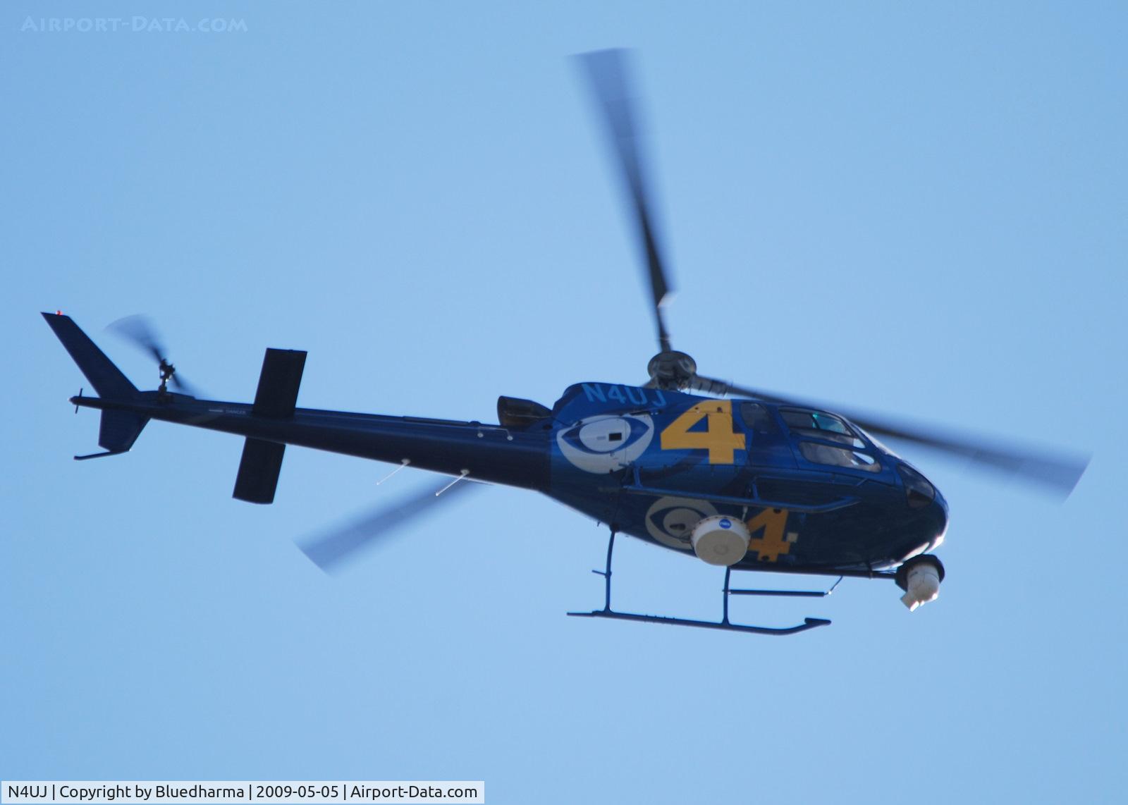 N4UJ, 2003 Eurocopter AS-350B-3 Ecureuil Ecureuil C/N 3731, Flying over Columbine High School heading West.