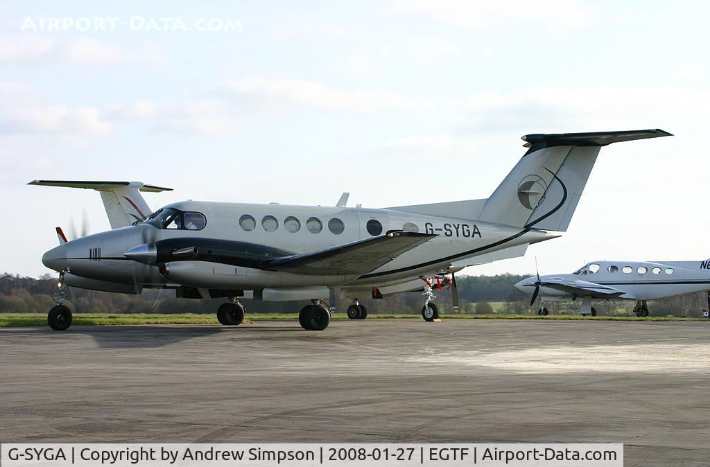 G-SYGA, 1982 Beech B200 Super King Air King Air C/N BB-1044, Arriving back at base.