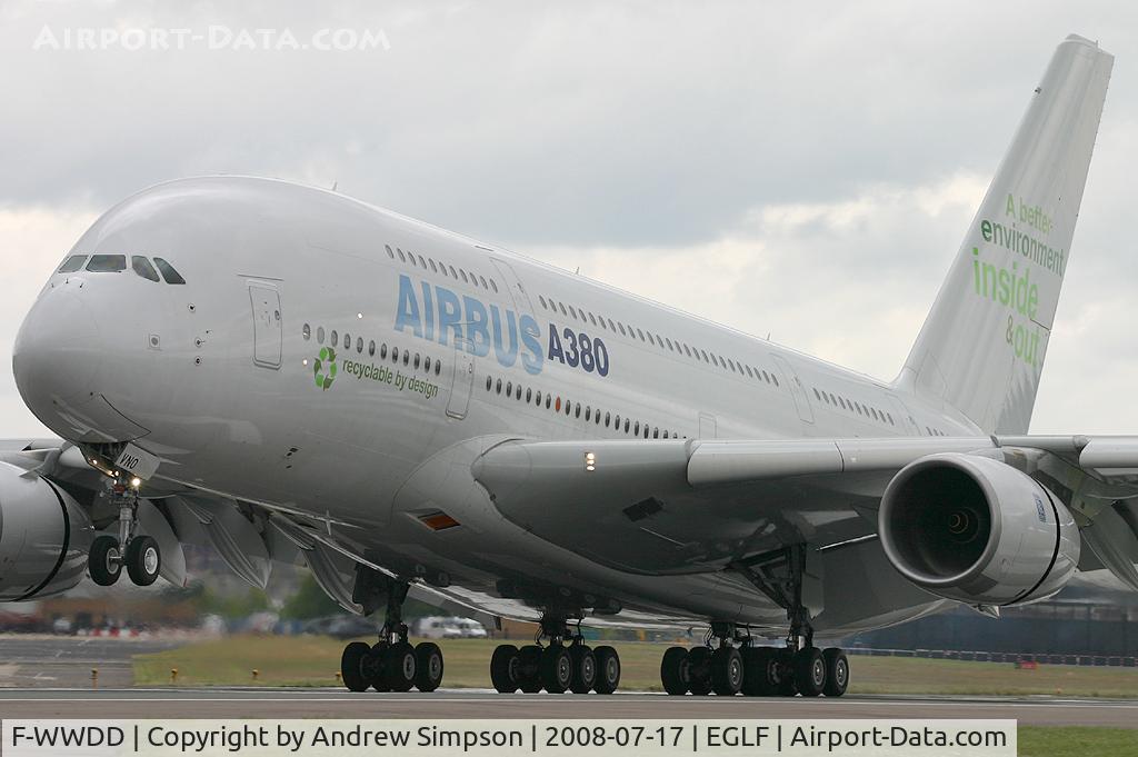 F-WWDD, 2005 Airbus A380-861 C/N 004, Farnborough Airshow 2008.