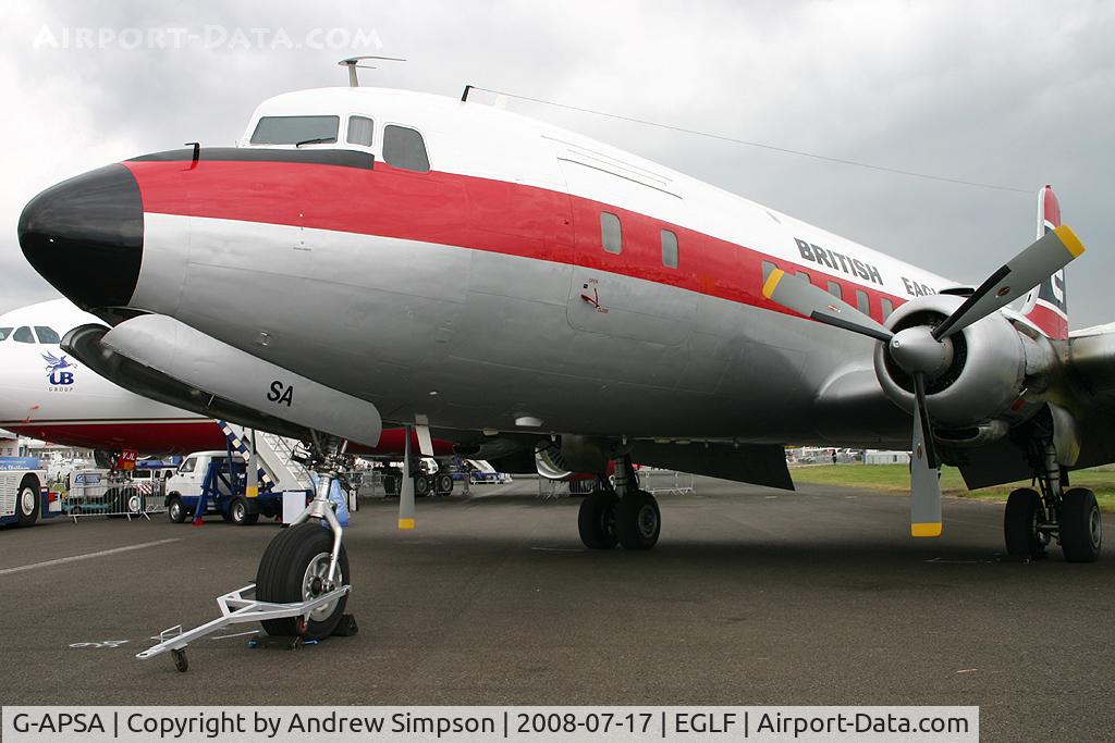 G-APSA, 1958 Douglas DC-6A C/N 45497, Farnborough Airshow 2008.