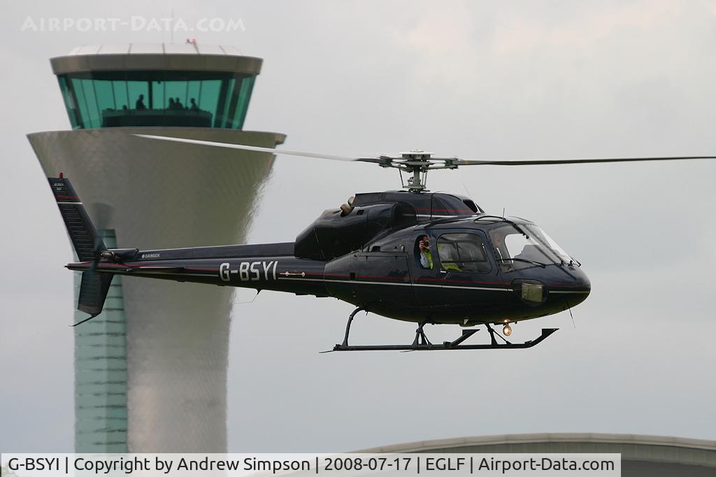 G-BSYI, 1982 Aerospatiale AS-355F-1 Ecureuil 2 C/N 5197, Farnborough Airshow 2008.