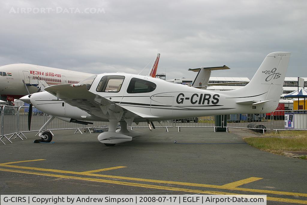G-CIRS, 2008 Cirrus SR20 G3 GTS C/N 1911, Farnborough Airshow 2008.