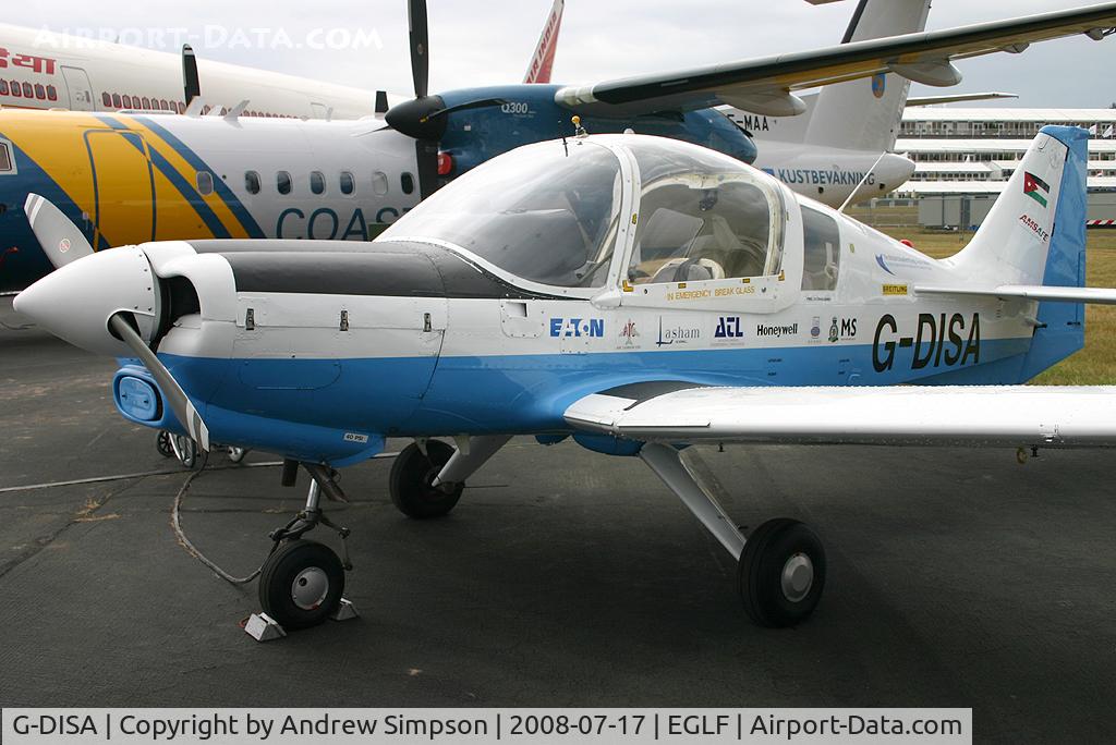 G-DISA, 1983 Scottish Aviation Bulldog Series 120 Model 125 C/N BH120/435, Farnborough Airshow 2008.