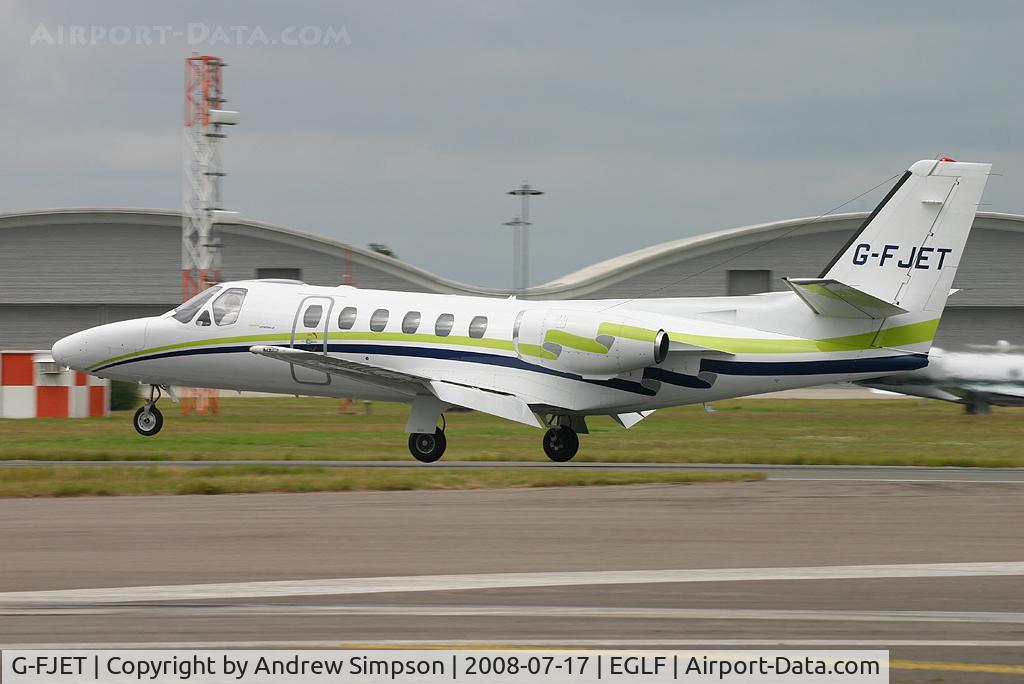G-FJET, 1982 Cessna 550 Citation II C/N 550-0419, Farnborough Airshow 2008.