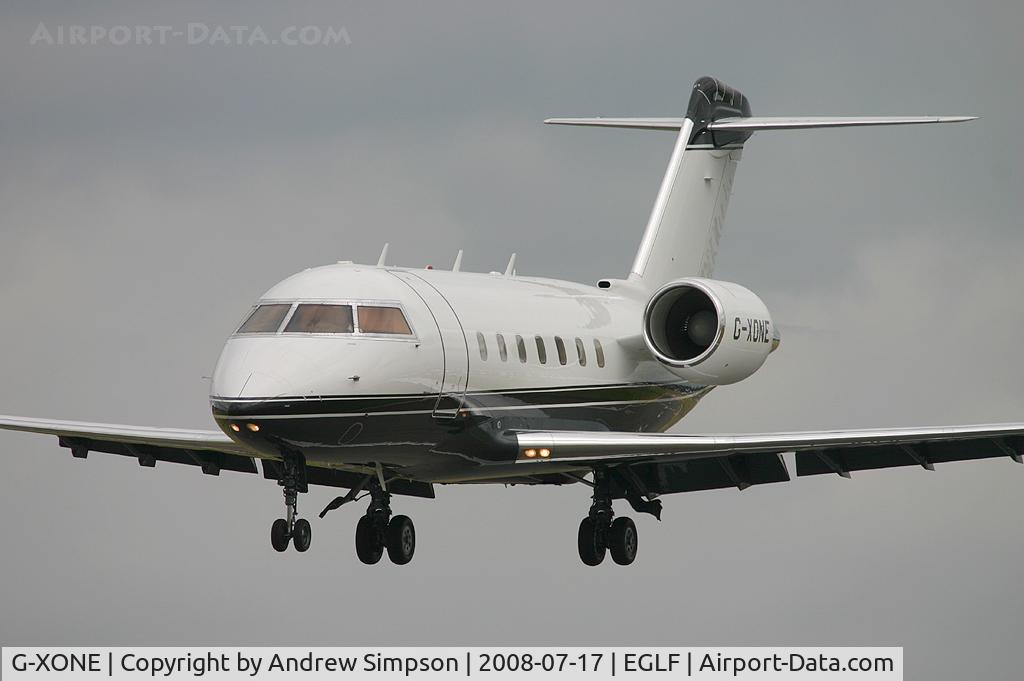 G-XONE, 1999 Bombardier Challenger 604 (CL-600-2B16) C/N 5426, Farnborough Airshow 2008.