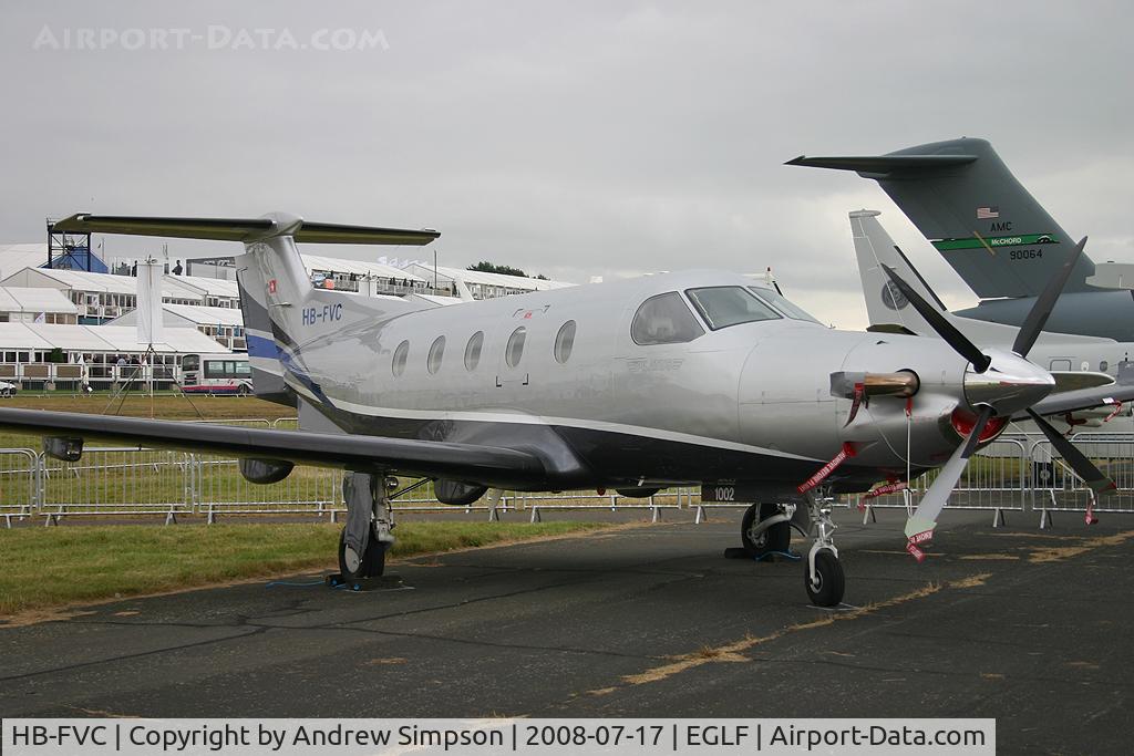 HB-FVC, 2008 Pilatus PC-12/47E C/N 1002, Farnborough Airshow 2008.