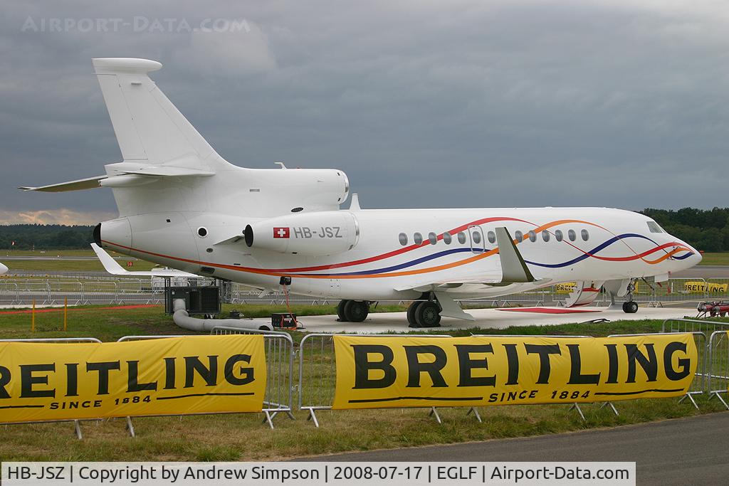 HB-JSZ, 2007 Dassault Falcon 7X C/N 004, Farnborough Airshow 2008.