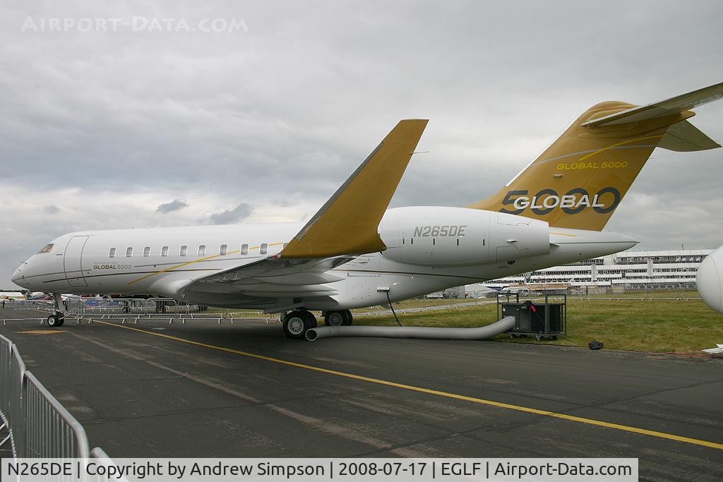 N265DE, 2007 Bombardier BD-700-1A10 Global 5000 C/N 9265, Farnborough Airshow 2008.