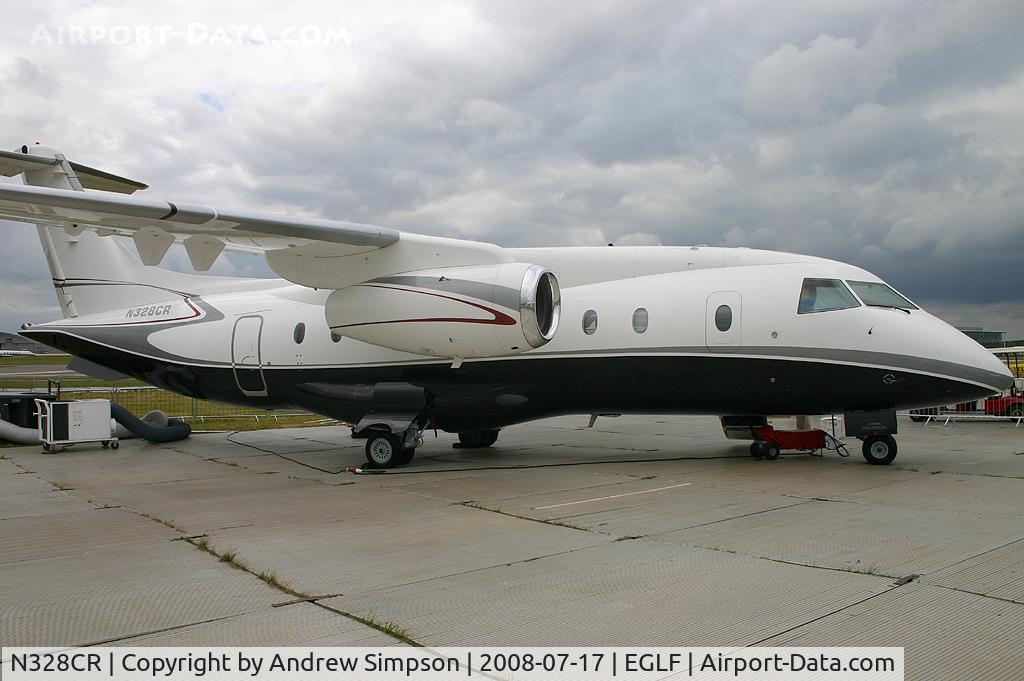 N328CR, 2000 Fairchild Dornier 328-300 328JET C/N 3160, Farnborough Airshow 2008.