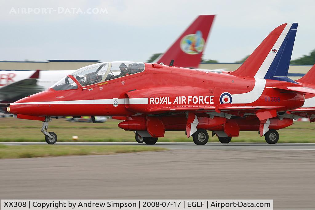 XX308, 1980 Hawker Siddeley Hawk T.1 C/N 143/312133, Farnborough Airshow 2008.