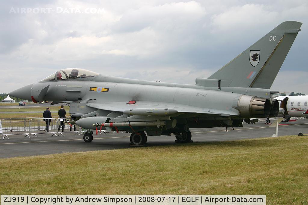 ZJ919, 2006 Eurofighter EF-2000 Typhoon FGR4 C/N 0064/BS010, Farnborough Airshow 2008.