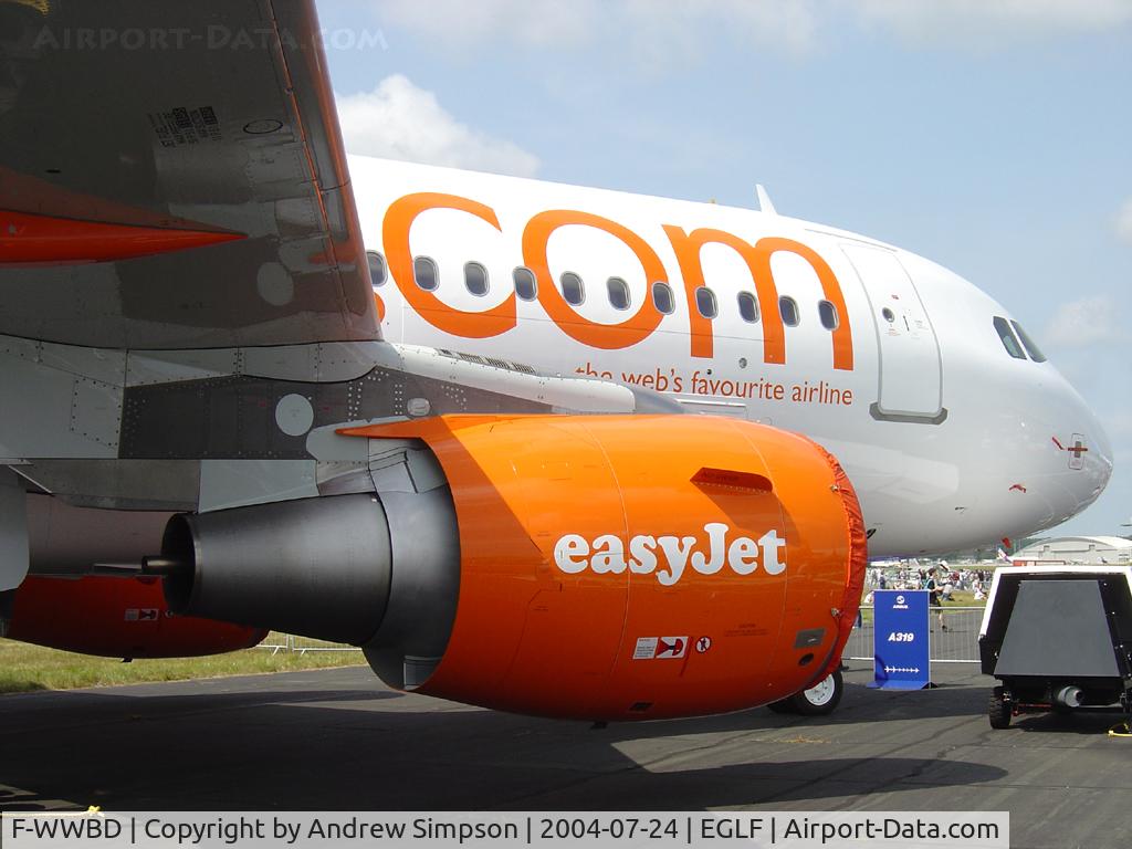 F-WWBD, 2004 Airbus A319-111 C/N 2265, Farnborough Airshow 2004.