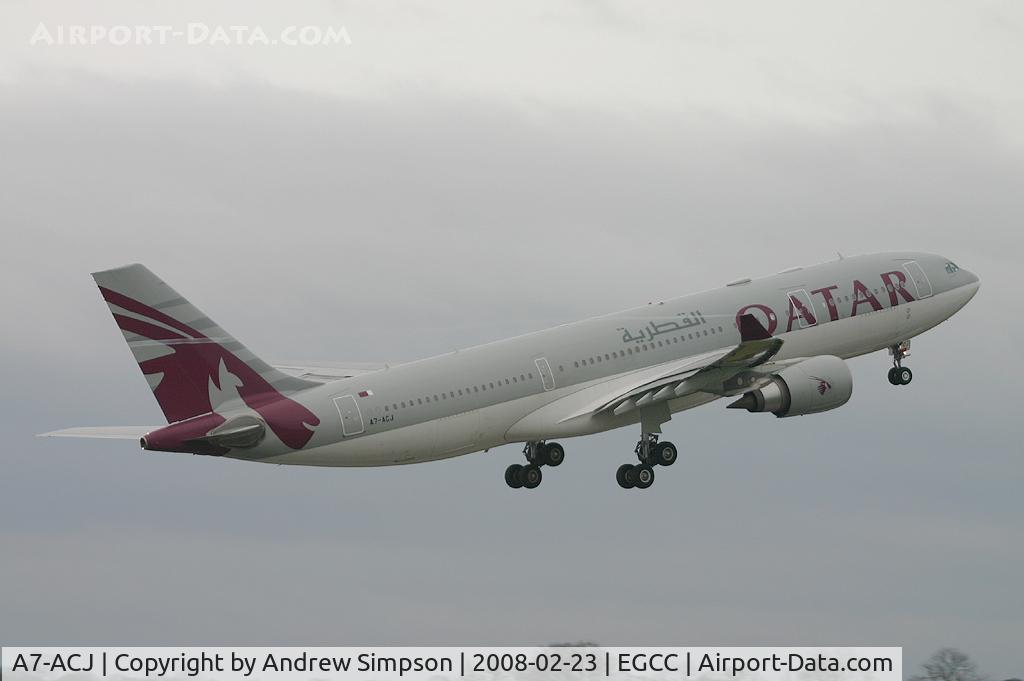 A7-ACJ, 2006 Airbus A330-202 C/N 760, Departing Manchester.