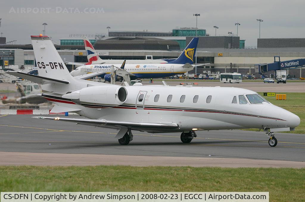 CS-DFN, 2002 Cessna 560XL Citation Excel C/N 560-5283, Departing Manchester.