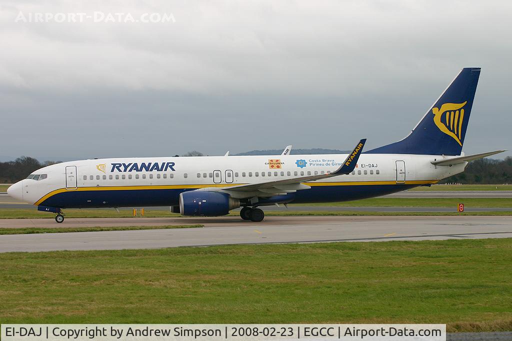 EI-DAJ, 2003 Boeing 737-8AS C/N 33548, Taxiiing to stand at Manchester.
