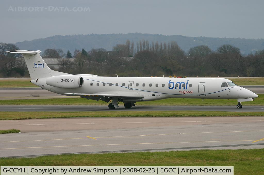 G-CCYH, 1998 Embraer EMB-145EP (ERJ-145EP) C/N 145070, Arriving At Manchester