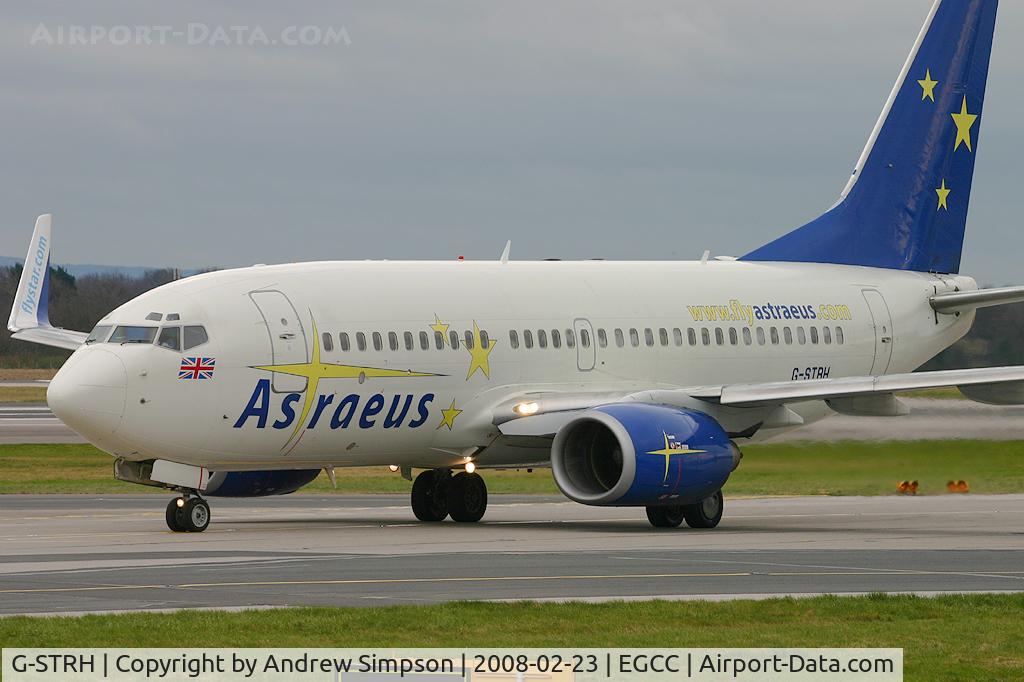 G-STRH, 2002 Boeing 737-76N C/N 32737, Taxiiing to stand at Manchester.