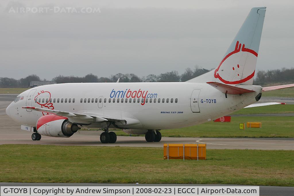 G-TOYB, 1994 Boeing 737-3Q8 C/N 26311, Taxiiing to stand at Manchester.