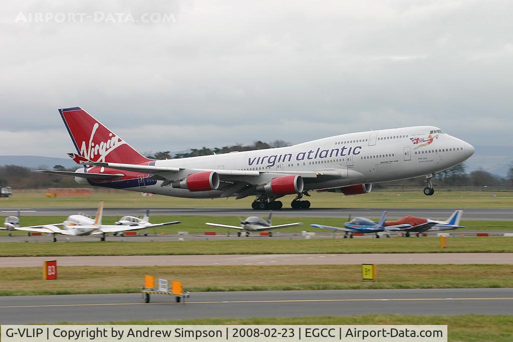 G-VLIP, 2001 Boeing 747-443 C/N 32338, Departing Manchester.