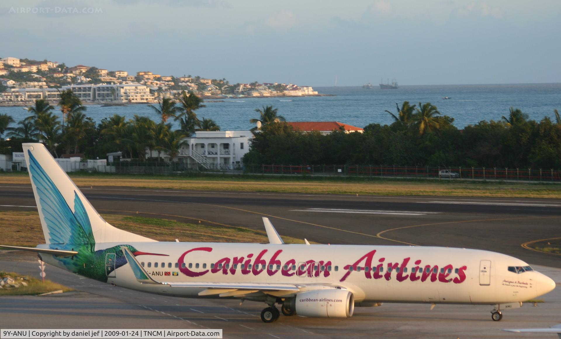 9Y-ANU, 2000 Boeing 737-8Q8 C/N 28235, taxing runway 10