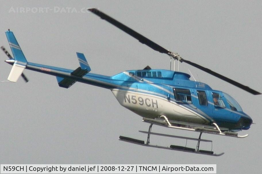 N59CH, Bell 206L-1 LongRanger II C/N 45284, fly by runway 09