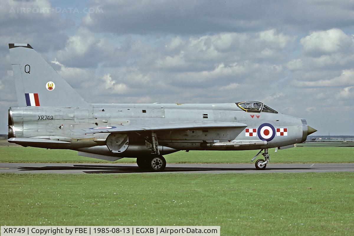 XR749, 1965 English Electric Lightning F.3 C/N 95214, daily scene at Binbrook during the mid eighties