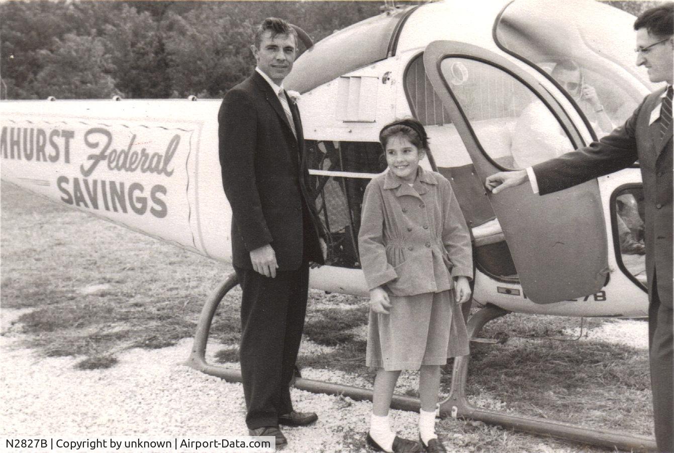 N2827B, 1956 Bell 47H-1 C/N 1371, Taken in Elmhurst Illinois 1959