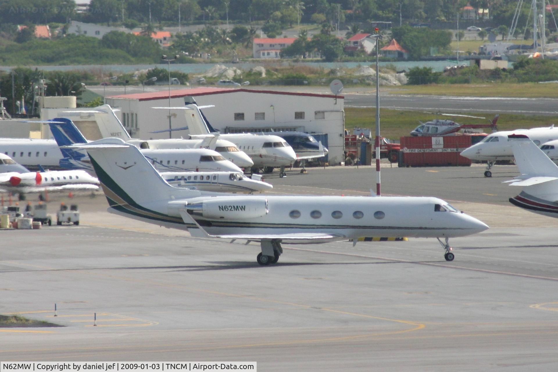 N62MW, 1986 Gulfstream Aerospace G-1159A Gulfstream III C/N 484, park at the  tncm ramp