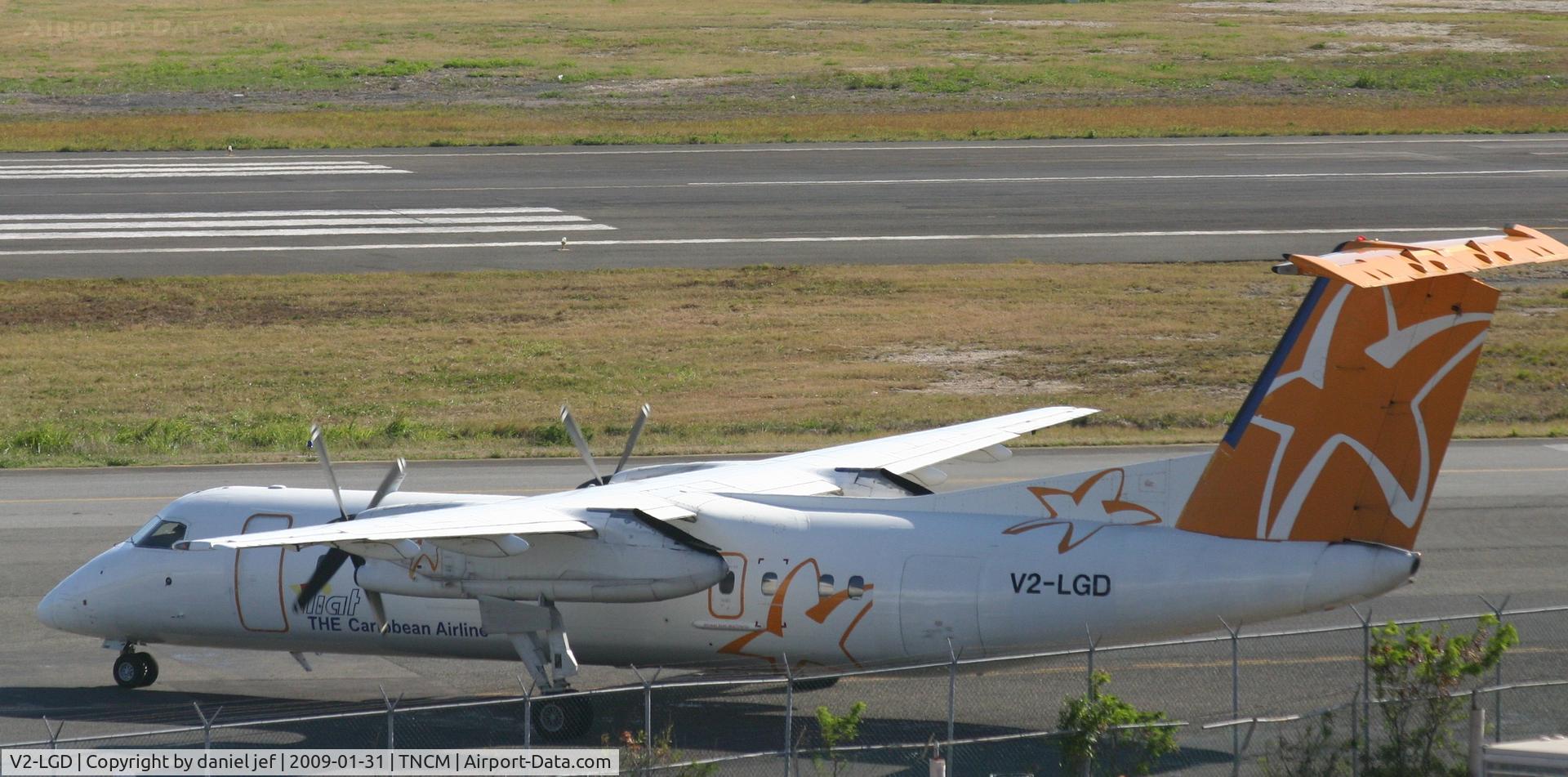 V2-LGD, 1991 De Havilland Canada DHC-8-311 Dash 8 C/N 300, park at the cargo ramp