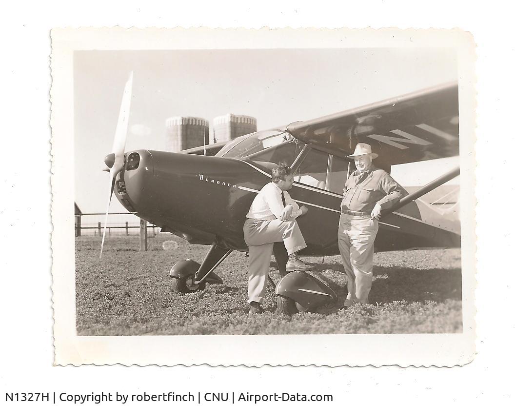 N1327H, 1949 Aeronca 15AC Sedan C/N 15AC-362, Aeronca Dealer A.W. Mee and owner of A/C John C. Jensen of Chanute, Kansas