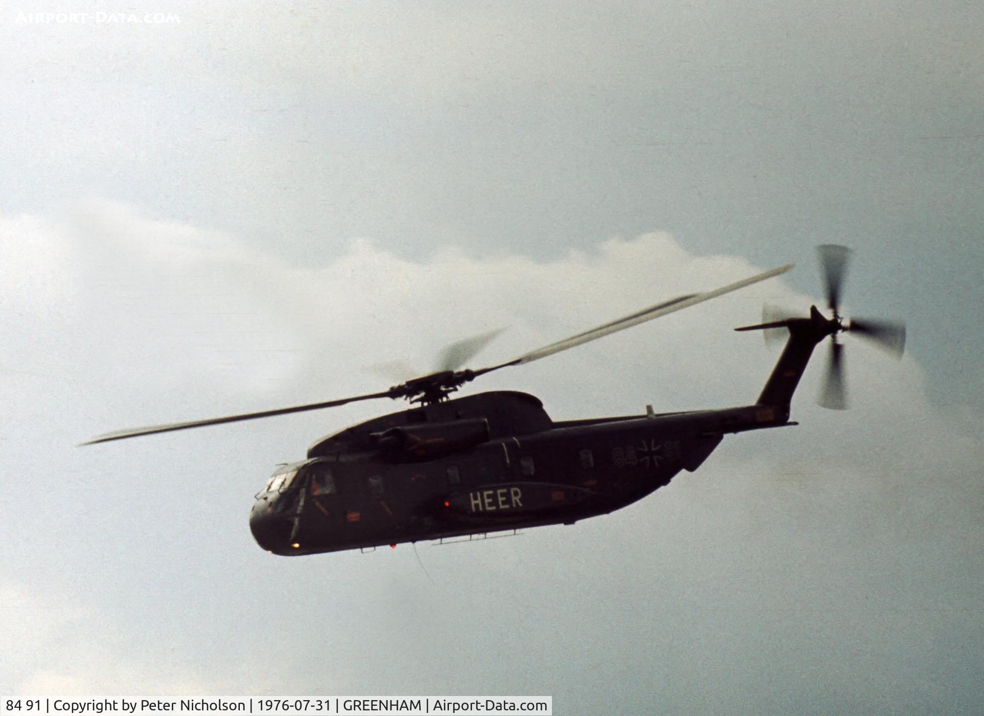 84 91, Sikorsky (VFW-Fokker) CH-53G C/N V65-089, CH-53G of HFR-15 at the 1976 Intnl Air Tattoo at RAF Greenham Common.