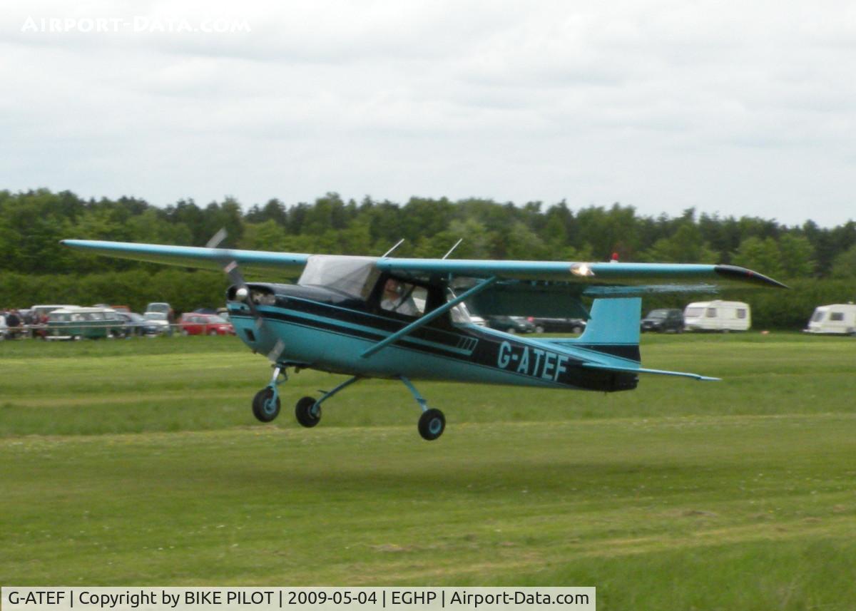 G-ATEF, 1965 Cessna 150E C/N 150-61378, ECHO FOX FROM BLACKBUSHE ABOUT TO TOUCH DOWN ON RWY 21