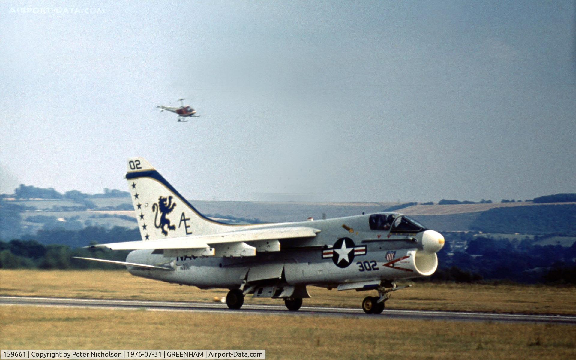 159661, LTV A-7E Corsair II C/N E-470, A-7E Corsair of VA-15 aboard USS America at the 1976 Intnl Air Tattoo at RAF Greenham Common.