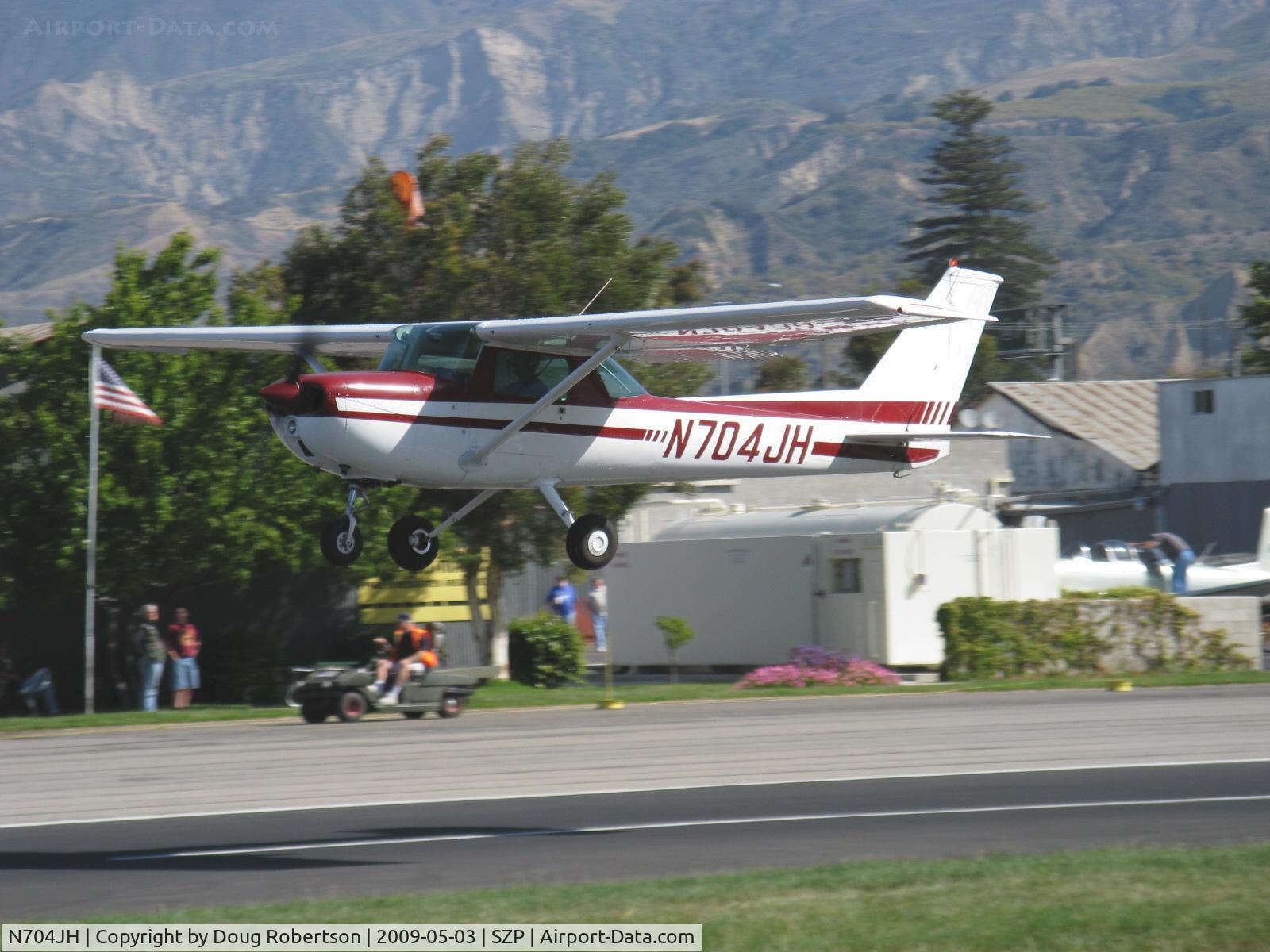 N704JH, 1976 Cessna 150M C/N 15078644, 1976 Cessna 150M, Continental O-200 100 Hp, takeoff climb Rwy 22