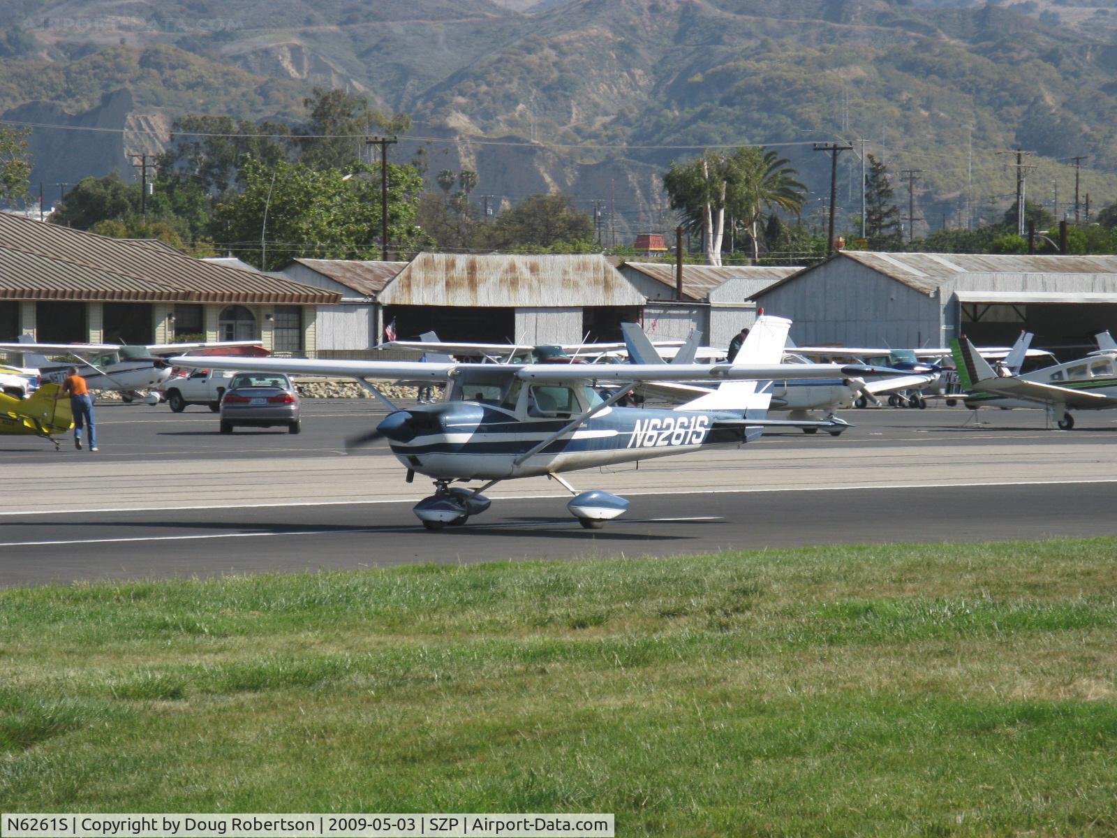 N6261S, 1967 Cessna 150G C/N 15067061, 1967 Cessna 150G, Continental O-200 100 Hp, landing roll Rwy 22