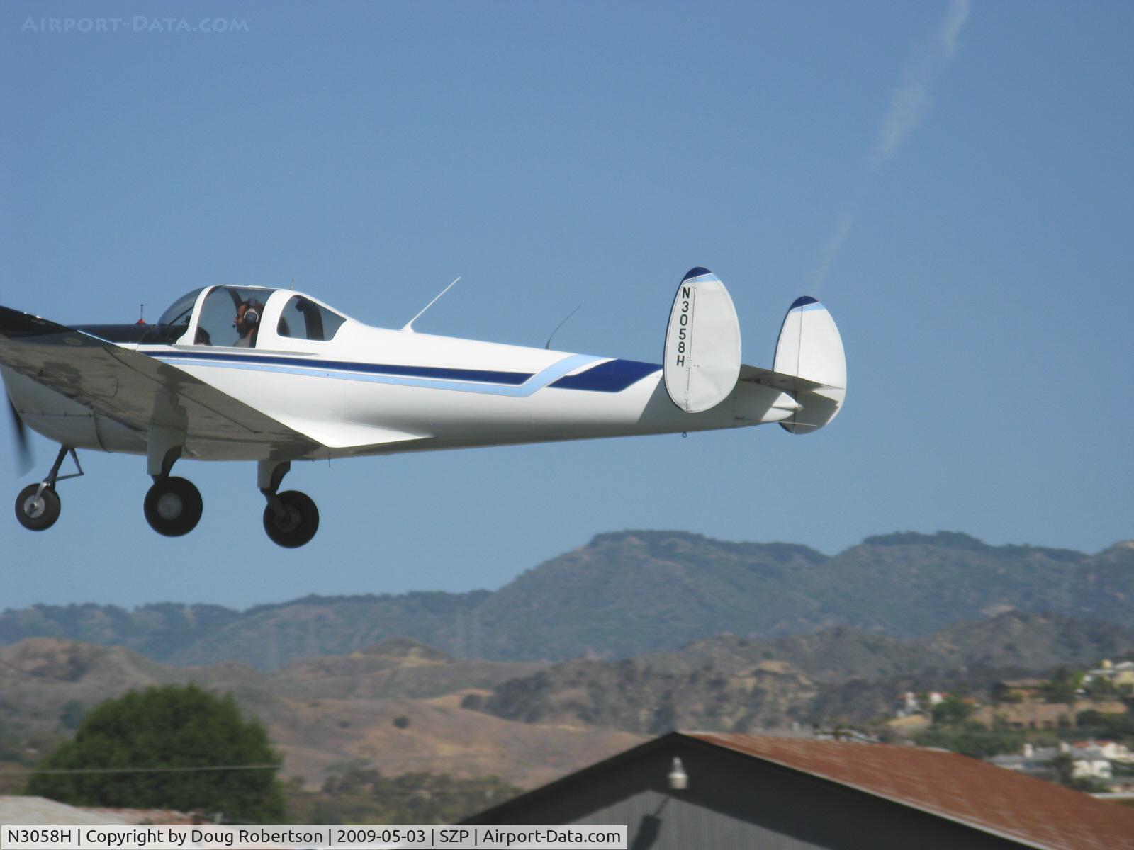 N3058H, 1946 Erco 415C Ercoupe C/N 3683, 1946 ERCO ERCOUPE 415-C, Continental C85 85 Hp upgrade, takeoff climb Rwy 22
