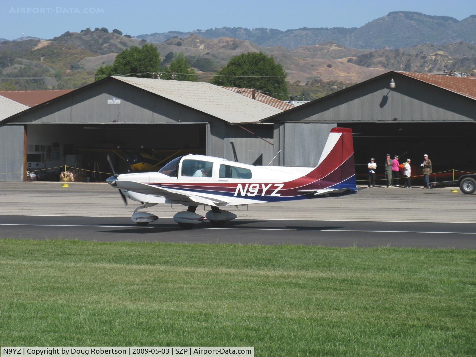 N9YZ, 1975 Grumman American AA-5A Cheetah C/N AA5-0822, 1975 Grumman American AA-5 CHEETAH, Lycoming O-320 150 Hp, landing roll Rwy 22