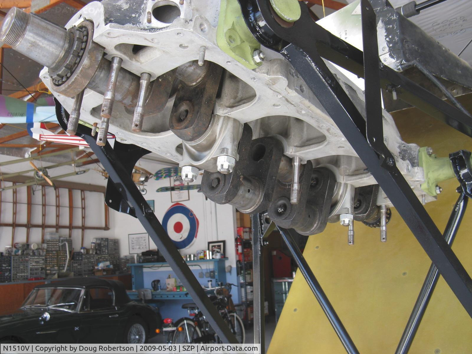 N1510V, 1928 De Havilland DH.60G Gipsy Moth C/N 506, DeHavilland DH.60 GIPSY MOTH metal fuselage version under reconstruction, engine crankshaft closeup