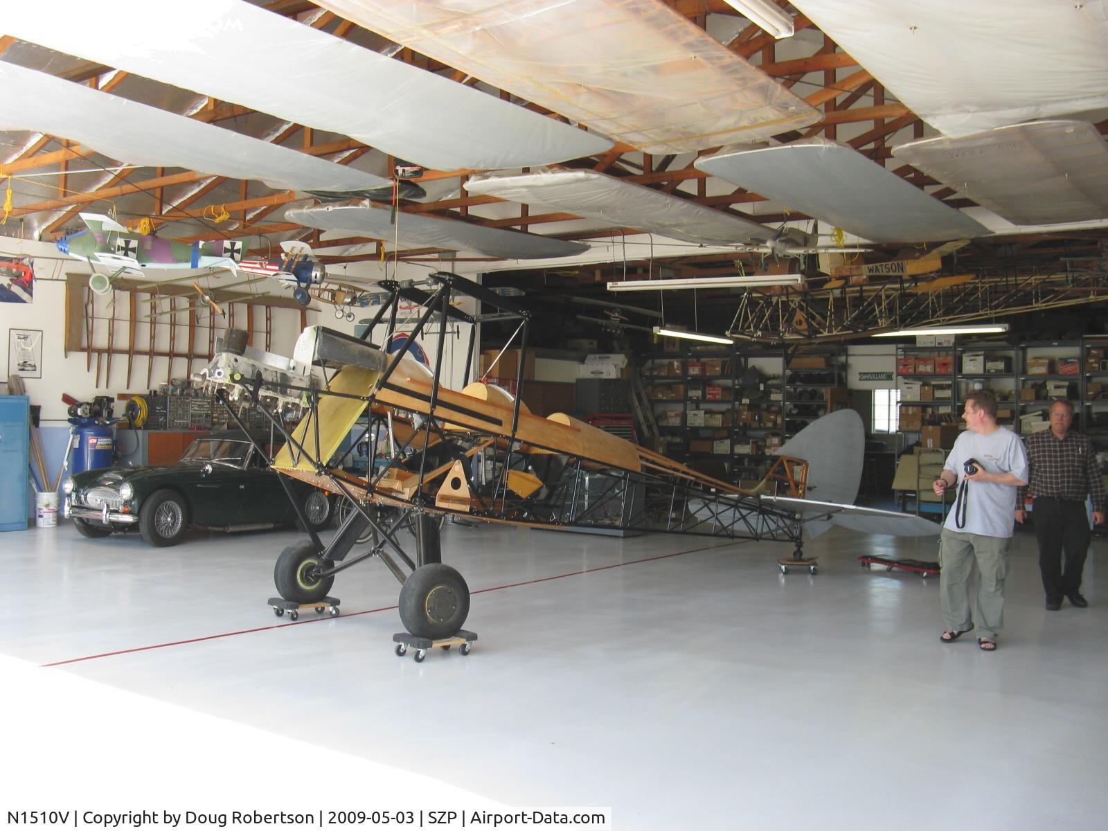 N1510V, 1928 De Havilland DH.60G Gipsy Moth C/N 506, DeHavilland DH.60 GIPSY MOTH metal fuselage version under reconstruction, in the David Watson Aviation Museum of Santa Paula hangar.
