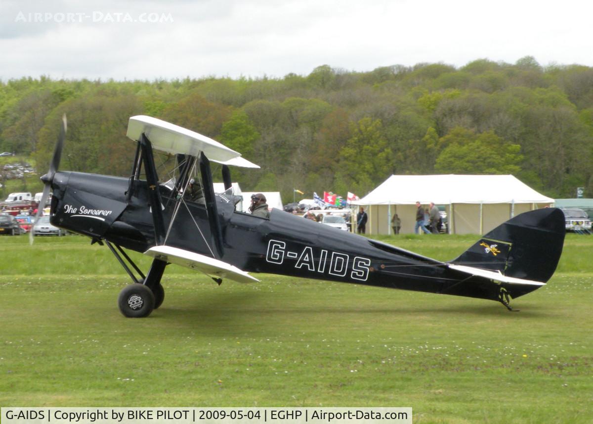G-AIDS, 1941 De Havilland DH-82A Tiger Moth II C/N 84546, THE SORCERER JUST LANDED